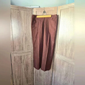 Womens brown straight leg office pants Organic Matetial